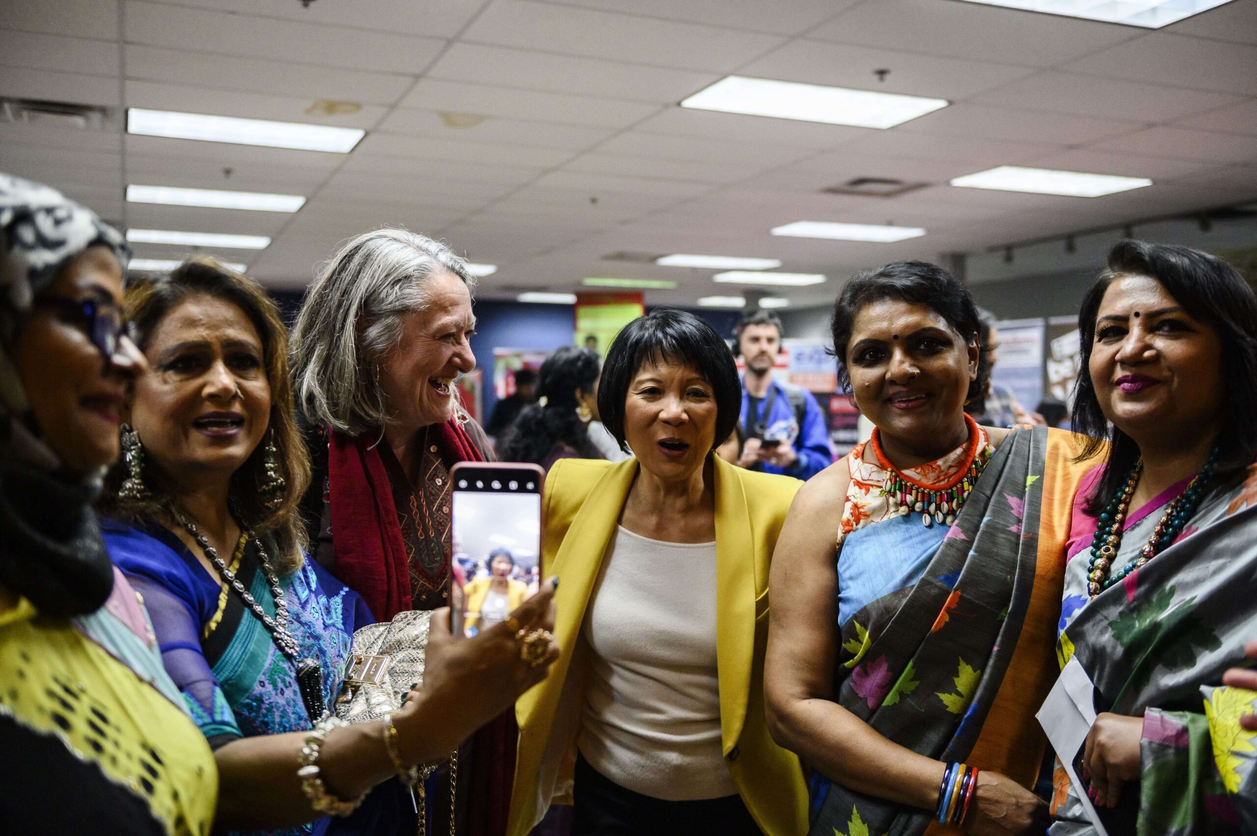 Olivia Chow with former councillor Janet Davis and community members at Bangladesh Festival 2023. Photo by Christopher Katsarov Luna / The Local.