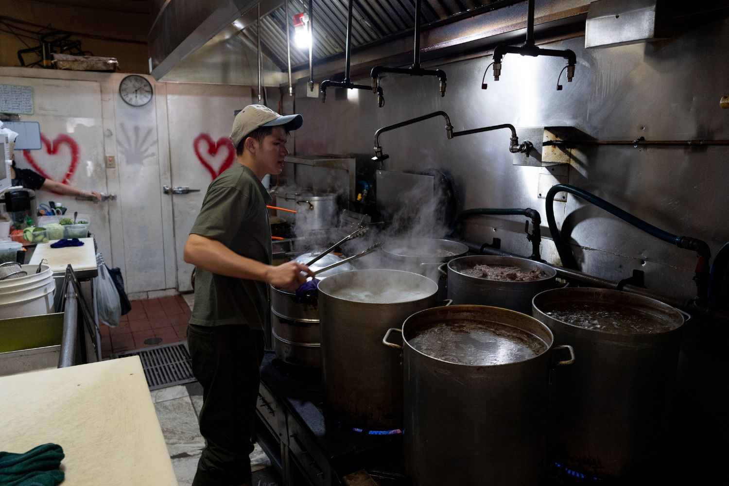 "We don't use store-bought broth” says Hoa Quan. “We make our own here."