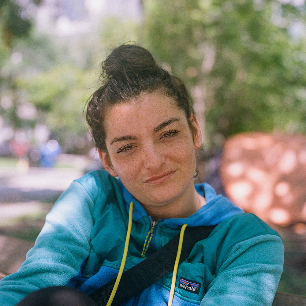 Michelle, a 28-year-old English major, has lived at Clarence Square Park encampment for about eight months.