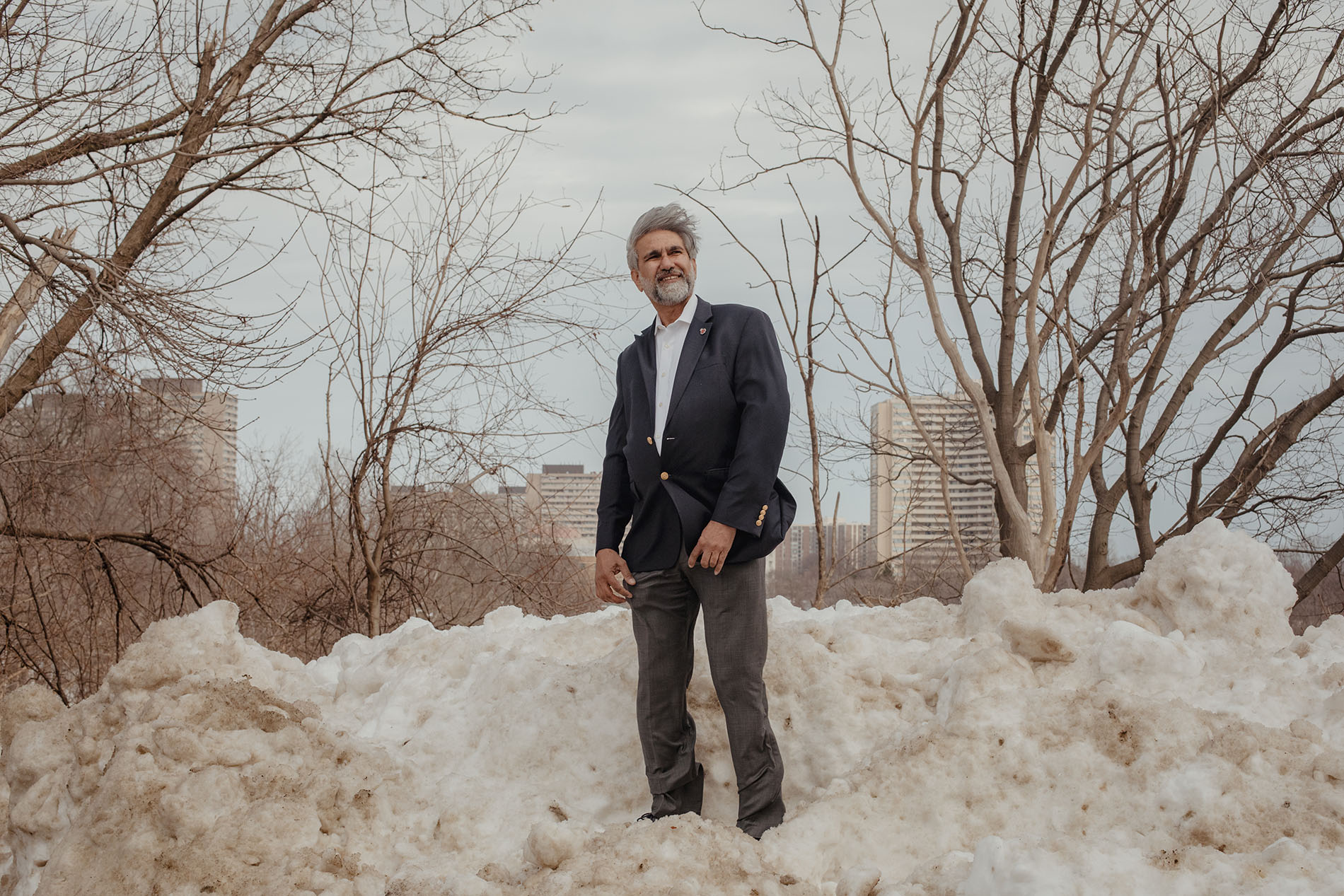 Chloë captured school trustee candidate Masood Alam for a story about voters feeling fatigue after a series of elections over a long winter. 