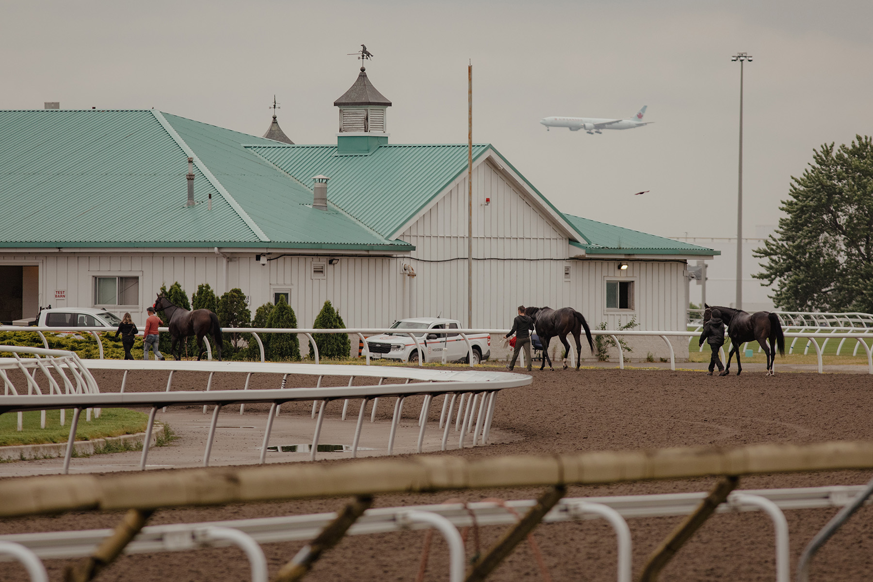 Woodbine Racetrack sits on 684 acres of land under the flight path of Pearson Airport’s airplanes.
