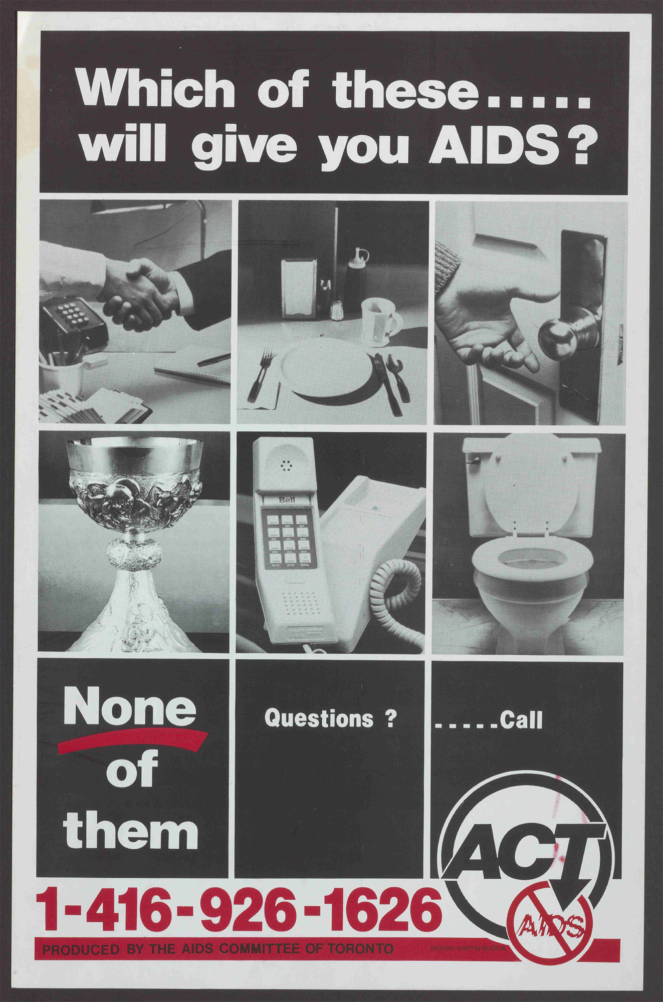AIDS Committee of Toronto 1987 poster, Courtesy of The ArQuives: Canada's LGBTQ2+ Archives.