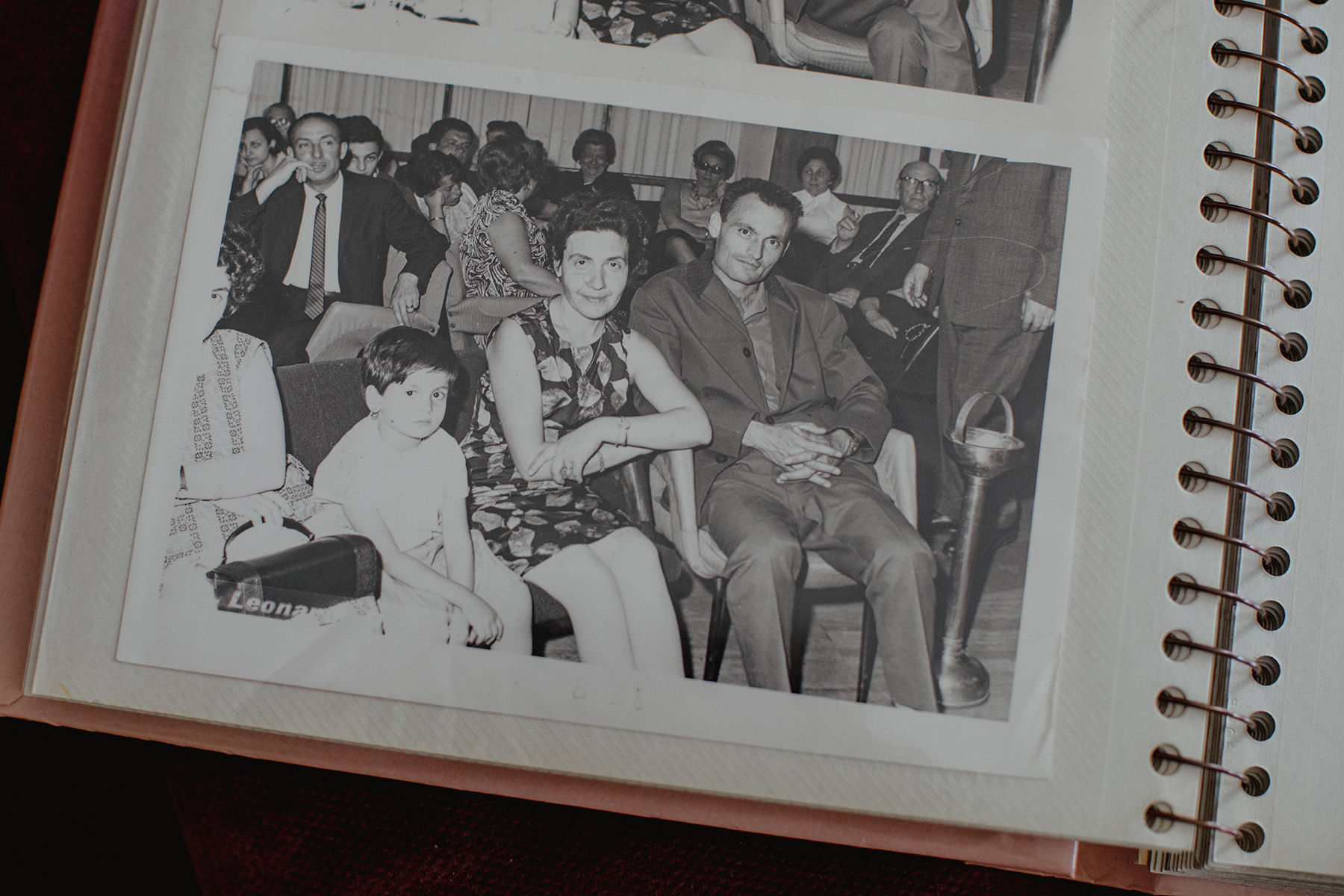 A family photograph of Maria with her husband Vitantonio, right, and son Alex, left, while travelling to Canada from Europe.