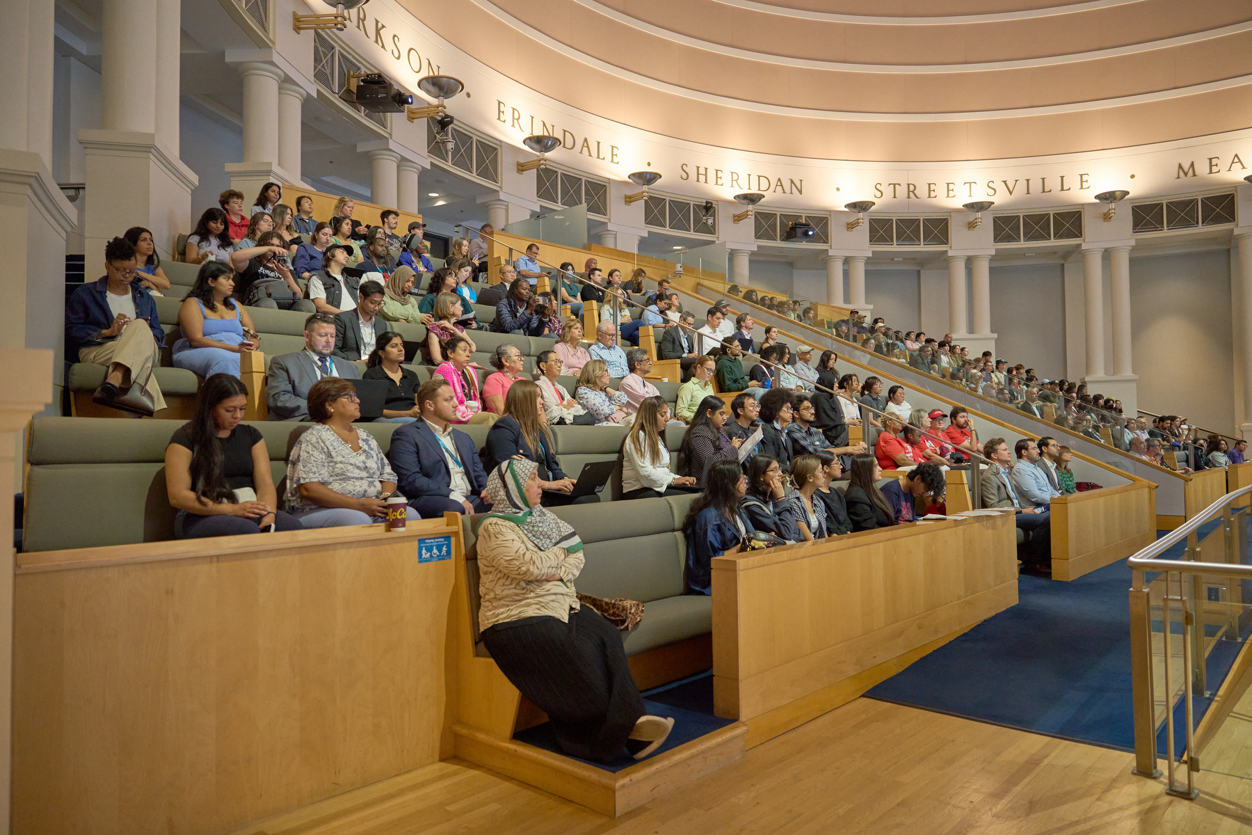 Residents attend a Mississauga city hall meeting about a proposed data centre in July.