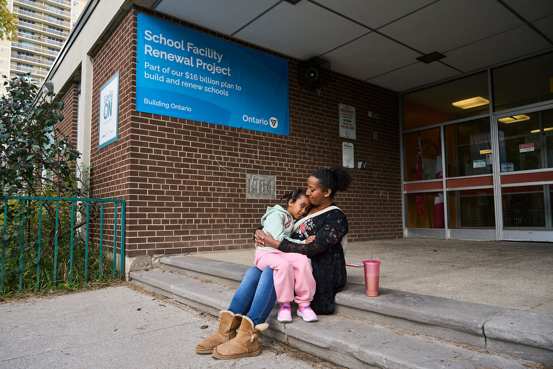 Eden Ramos and her daughter at Secord Elementary School.