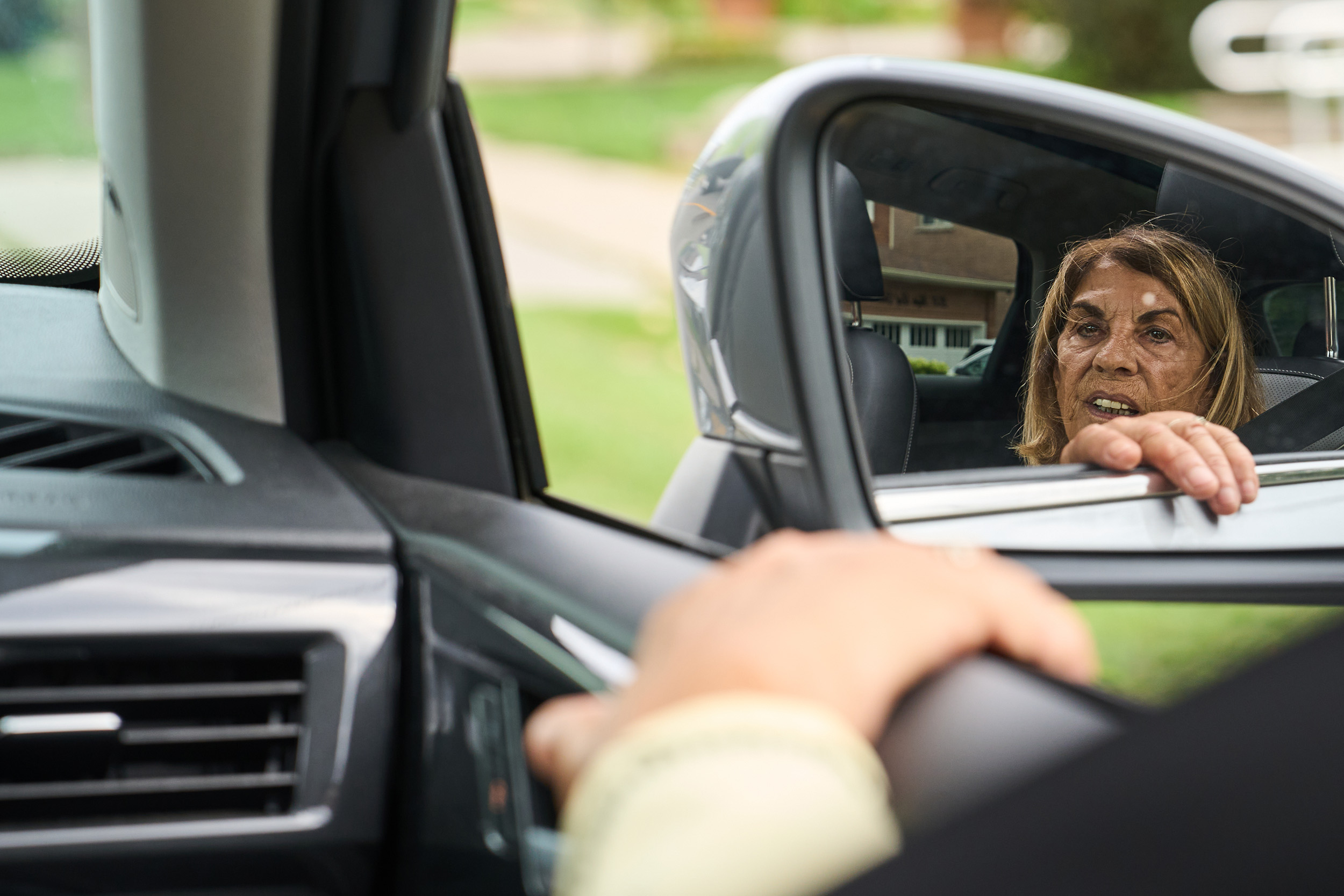 Nunziata is driven around York South-Weston by her constituency assistant during a media tour of the ward in September.